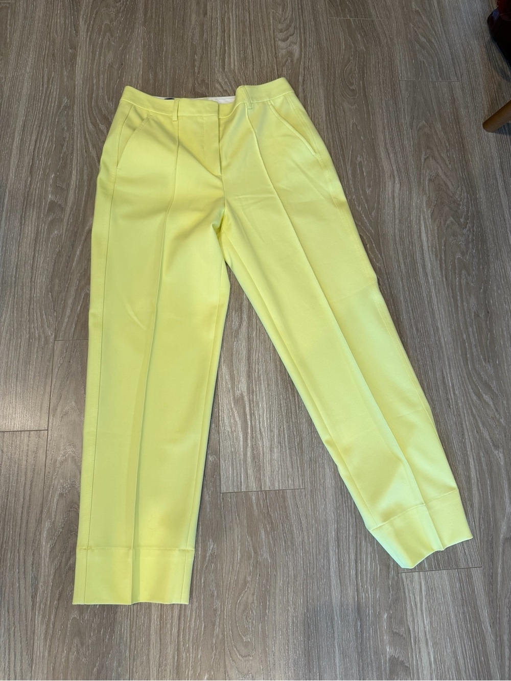 ME+EM Tailored High-Rise Trousers in Lemon Yellow